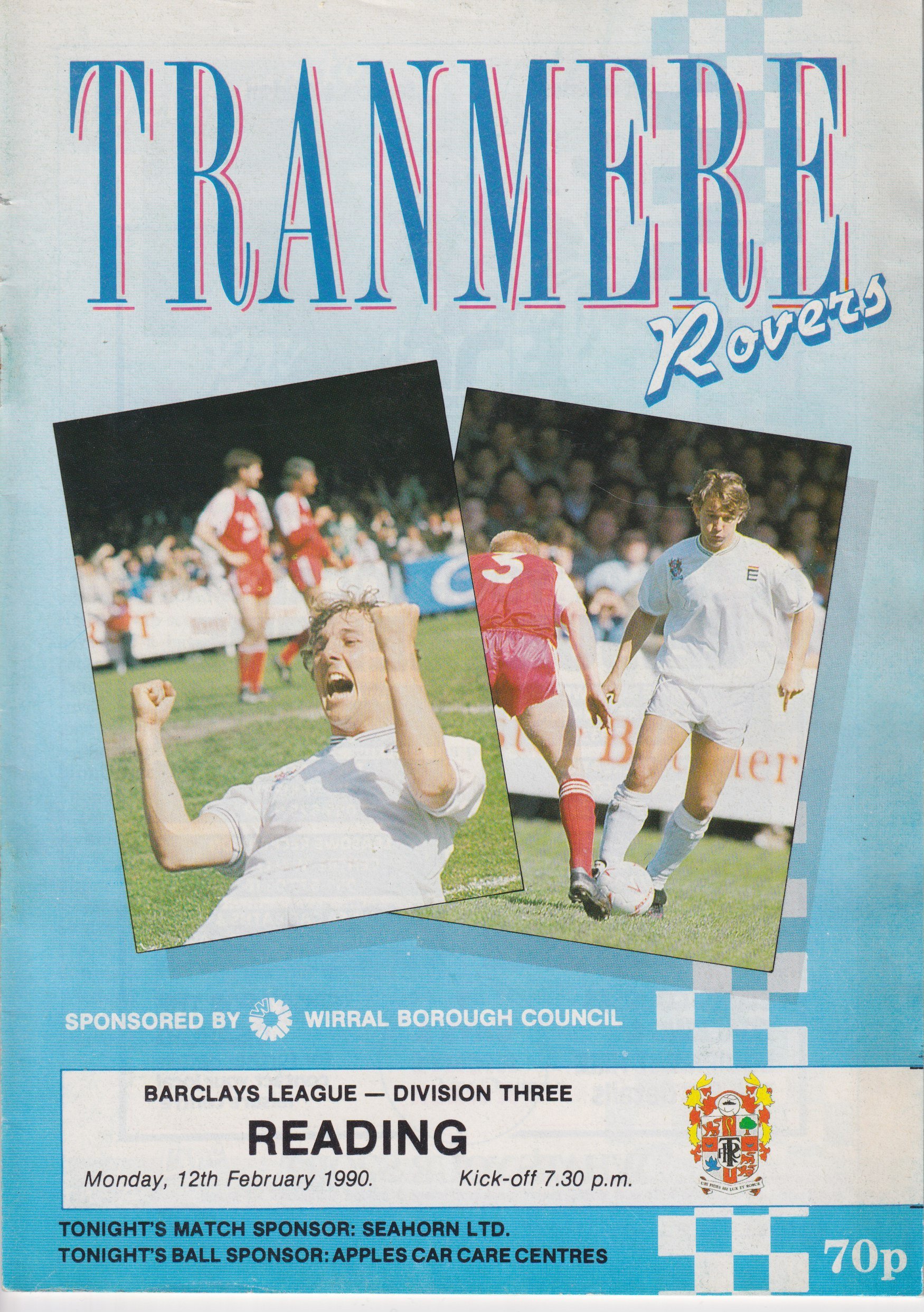 Tranmere Rovers v Reading match programme
